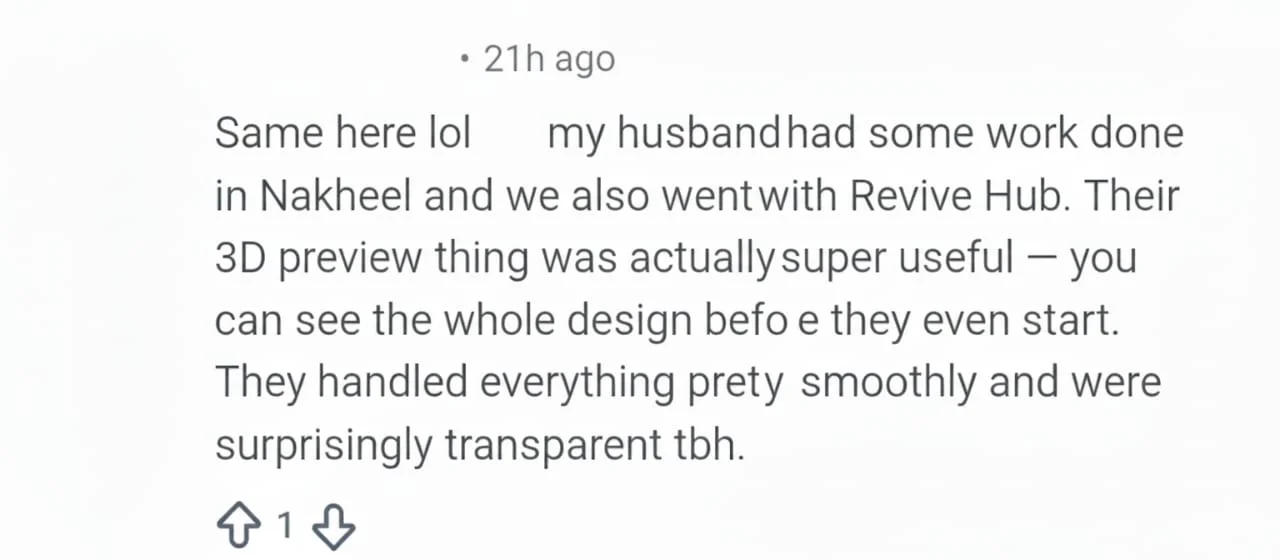 Nakheel villa renovation Dubai living area after transparent home renovation process