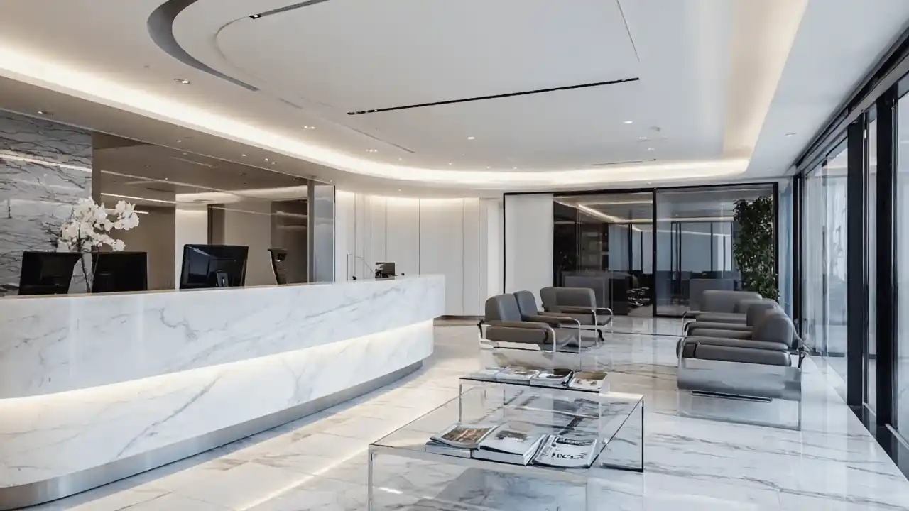 Modern Office Fit Out Dubai – Glass Partition & Ceiling Design