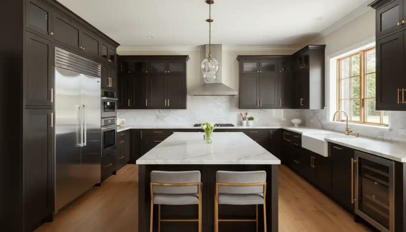 Kitchen island upgrade Dubai villa renovation