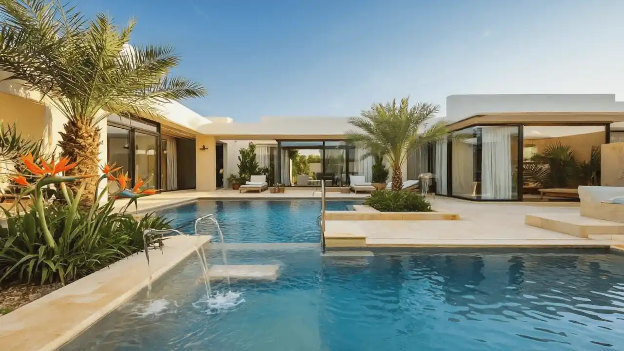 Swimming pool renovation Dubai outdoor finish view