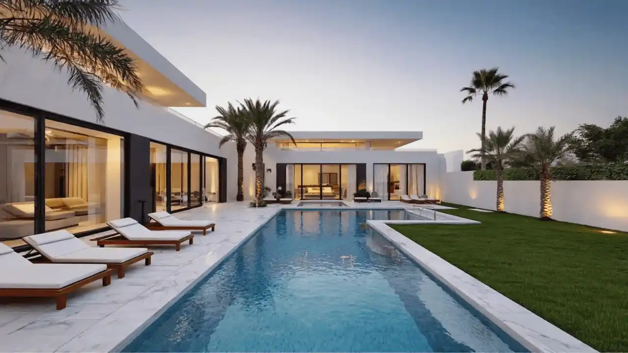 Villa swimming pool remodel Dubai modern edges