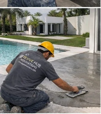 Dubai microtopping flooring application in progress with controlled overlay thickness, smooth leveling, and clean expansion line discipline for long lasting wear