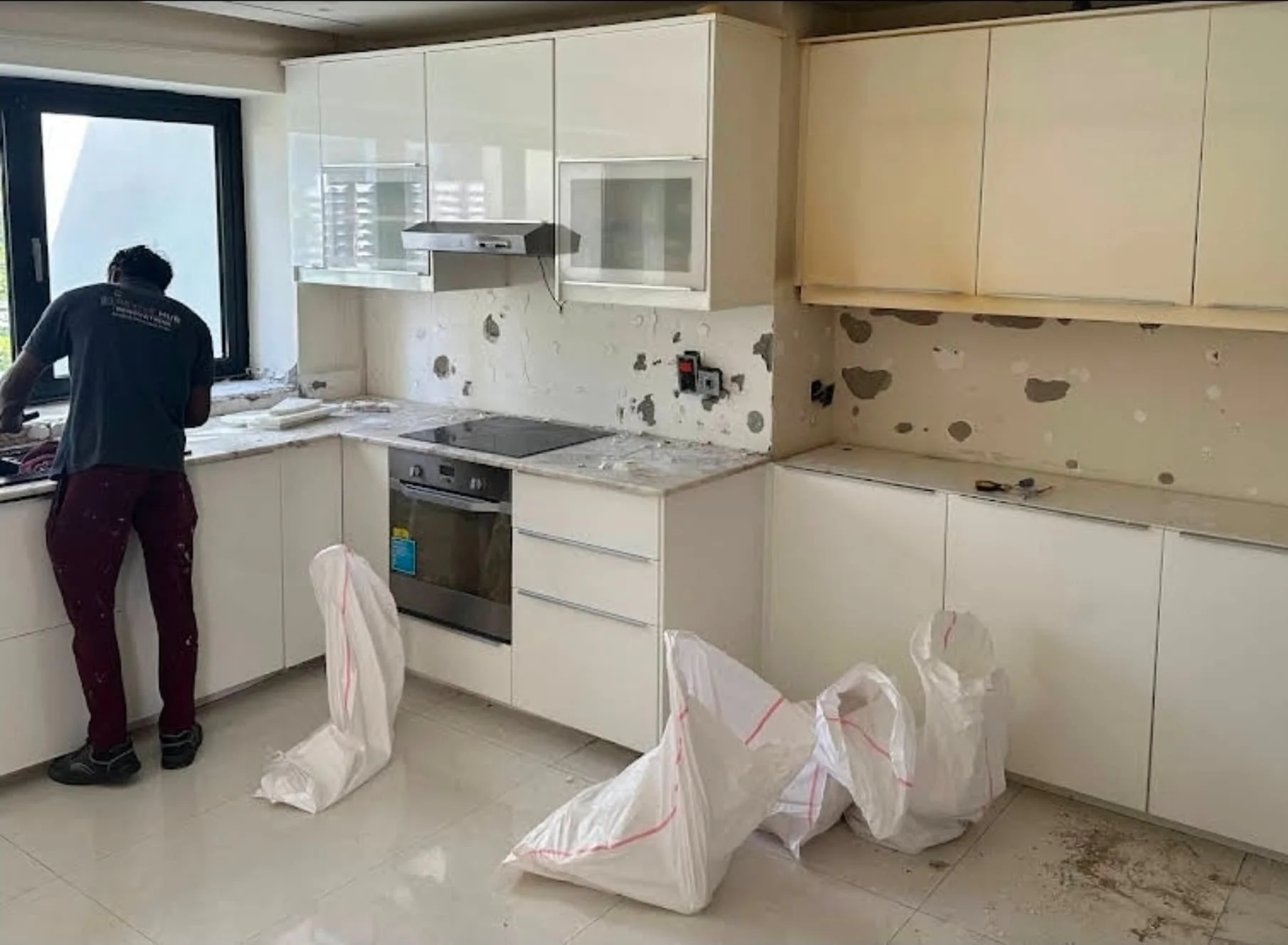 Shehar Bano Dubai apartment kitchen with Revive Hub team working on premium upgrade
